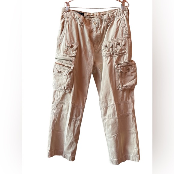 Vintage 90s Ralph Lauren 34x30 Distressed Wide Leg Tactical Cargo Pants